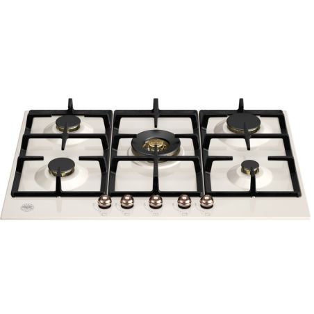 Plaque de cuisson BERTAZZONI Heritage 75 cm 5 feux gaz ivoire/cuivre