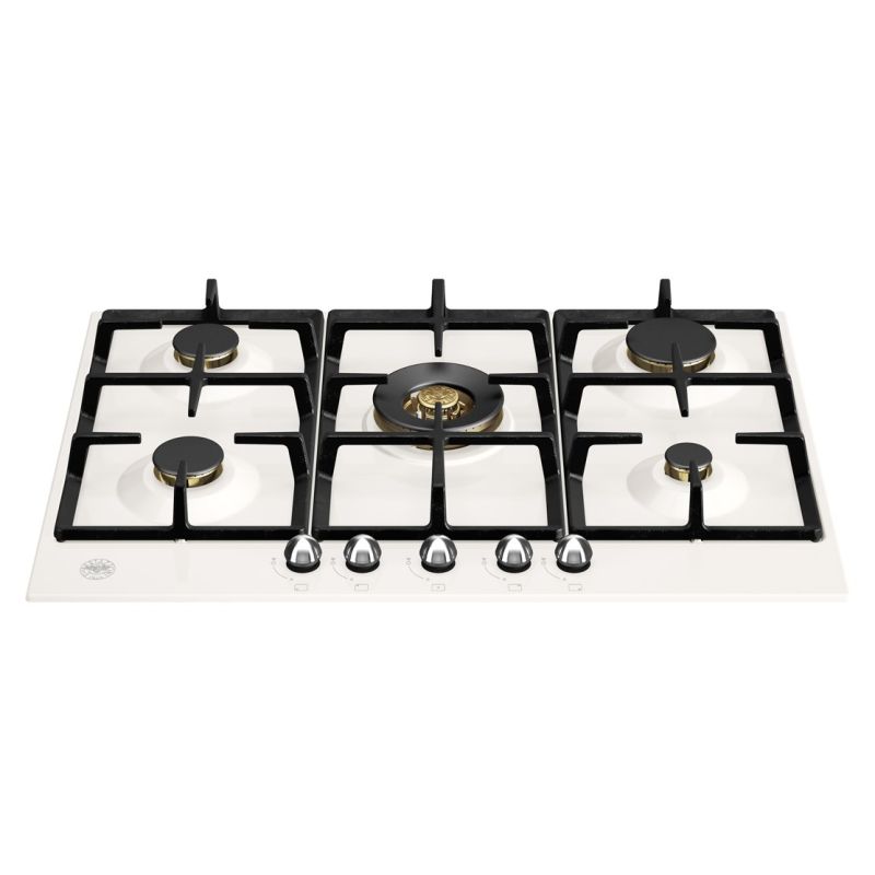 Plaque de cuisson BERTAZZONI Heritage 75 cm 5 feux gaz ivoire/inox