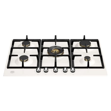 Plaque de cuisson BERTAZZONI Heritage 75 cm 5 feux gaz ivoire/inox