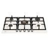 Plaque de cuisson BERTAZZONI Heritage 75 cm 5 feux gaz ivoire/inox
