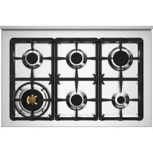 Bertazzoni piano de cuisson HER96L2ENET ivoire 90 cm 6 feux gaz 2 fours