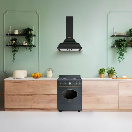 Piano de cuisson SMEG Coloniale 60 cm mixte gris anthracite