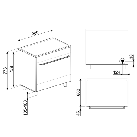 Destockage piano de cuisson SMEG 90 cm induction inox pas cher SCD90IMX9-1