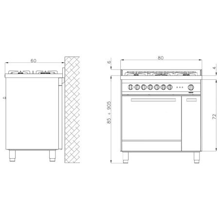 Piano de cuisson Lofra MAXIMA 80cm