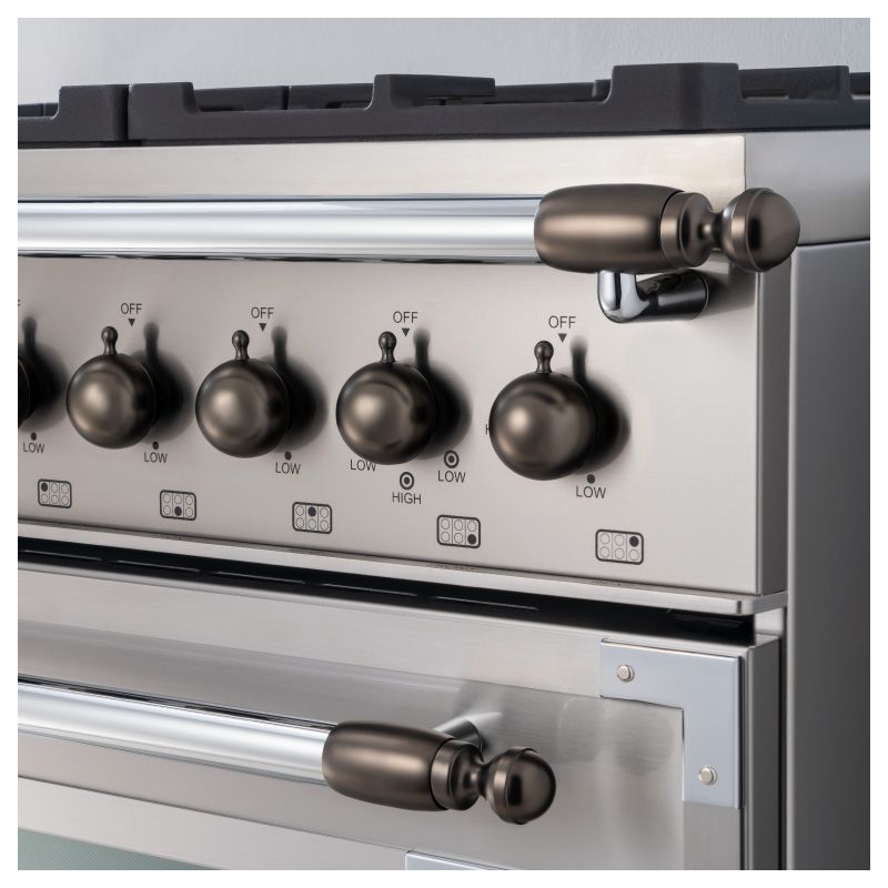 Kit de parure en black nickel pour pianos de cuisson BERTAZZONI Heritage