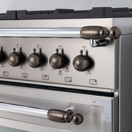 Kit de parure en black nickel pour pianos de cuisson BERTAZZONI Heritage