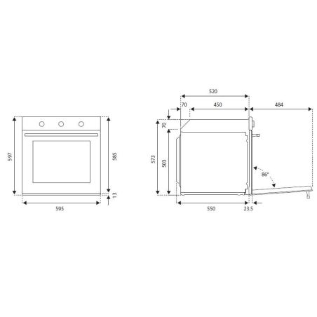 Four à convection gaz BERTAZZONI Professional 60 cm Inox