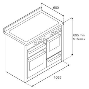 Piano de cuisson BERTAZZONI Professional 110 cm 3 fours Induction