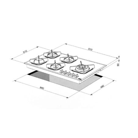 Plaque de cuisson gaz 90cm Lofra | Cuisinières Grande Largeur
