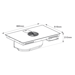 Plaque de cuisson aspirante BERTAZZONI 80 cm induction