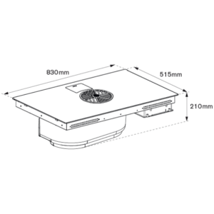 Plaque de cuisson avec hotte intégrée BERTAZZONI Modern 80 cm induction P804ICH2M30NC