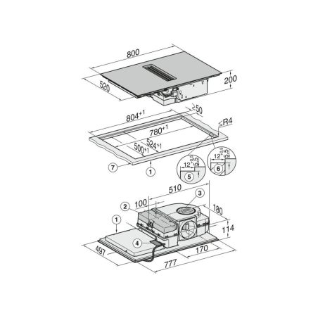 Plaque de cuisson aspirante MIELE 80 cm Induction KMDA7272FL-U