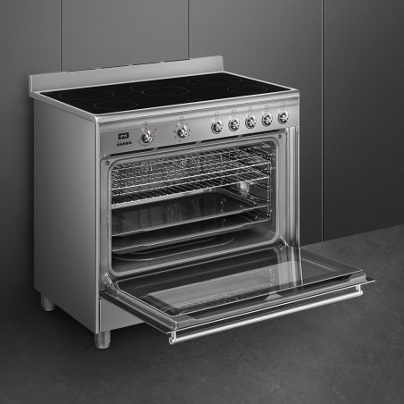 Piano de cuisson Vitrocéramique 90x60 cm SMEG Classica SCD91CMX9
