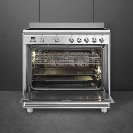 Piano de cuisson Vitrocéramique 90x60 cm SMEG Classica SCD91CMX9