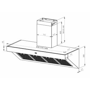 Hotte aspirante Lofra PRO ELISIR 120 cm | Cuisinières Grande Largeur