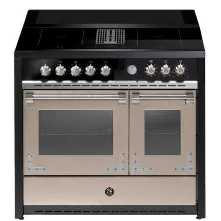Piano de cuisson induction avec hotte intégrée Steel OXFORD MISTRAL 100 cm