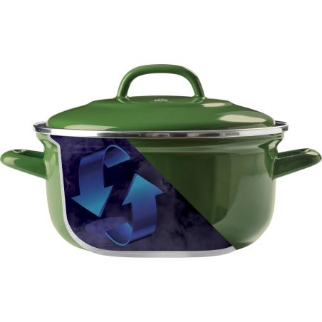 Cocotte BK en émail ronde 26 cm - Vert COCOTTEBKVERT26