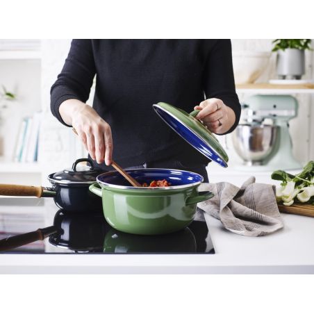 Cocotte BK en émail ronde 26 cm - Vert COCOTTEBKVERT26