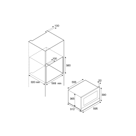 Four combi micro-ondes et gril BERTAZZONI Modern 60x38 cm Noir