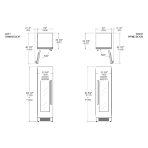 Cave à vin encastrable en colonne BERTAZZONI WC605BLX2T