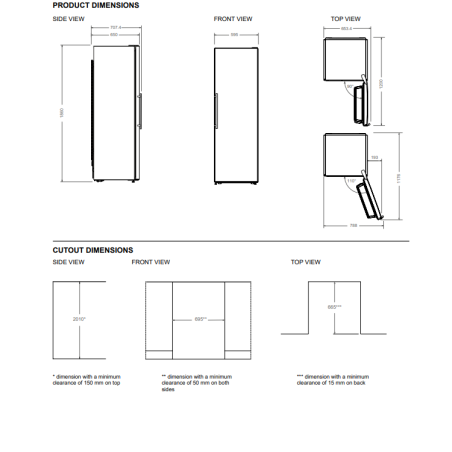 Réfrigérateur BERTAZZONI Master pose libre 60x186 cm RLD60F4FXNC