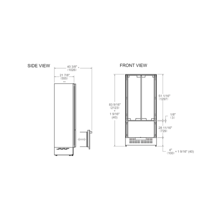 Réfrigérateur encastrable BERTAZZONI Professional RFD90S5FPNS