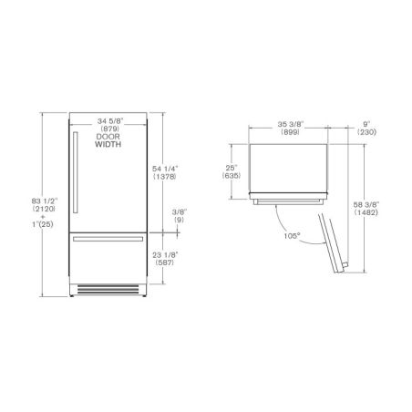 Réfrigérateur encastrable BERTAZZONI No Frost REF905BBRXTT