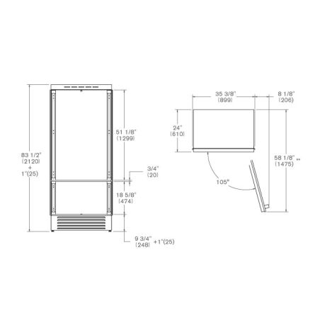 Réfrigérateur encastrable BERTAZZONI Professional Panel Ready