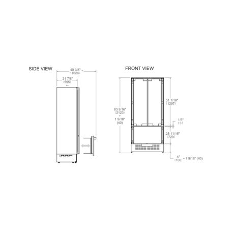 Réfrigérateur encastrable BERTAZZONI Professional Panel ready RFD90S5FPNS/24