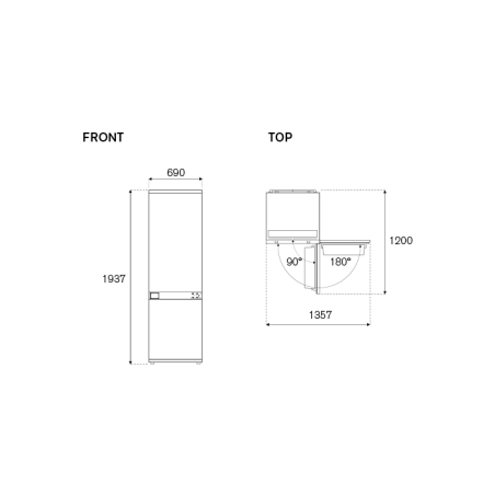 Réfrigérateur encastrable BERTAZZONI Heritage 70 cm H193 Panel ready