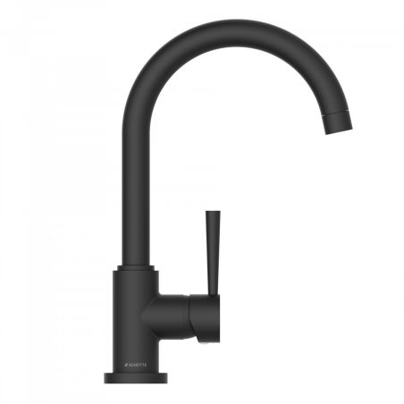 Mitigeur cuisine SCHÜTTE avec bec rond noir mat CORNWALL 79166