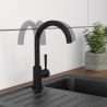 Mitigeur cuisine SCHÜTTE avec bec rond noir mat CORNWALL 79166