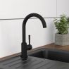 Mitigeur cuisine SCHÜTTE avec bec rond noir mat CORNWALL 79166