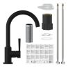 Mitigeur cuisine SCHÜTTE avec bec rond noir mat CORNWALL 79166