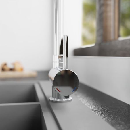 Mitigeur cuisine SCHÜTTE Window – Bec pliable chromé spécial fenêtre