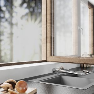 Mitigeur cuisine SCHÜTTE Window – Bec pliable chromé spécial fenêtre