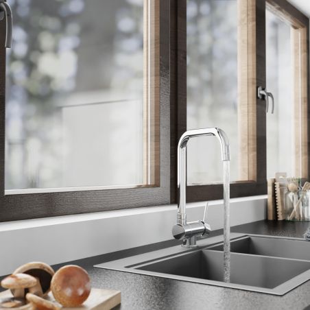 Mitigeur cuisine SCHÜTTE Window – Bec pliable chromé spécial fenêtre