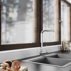 Mitigeur cuisine SCHÜTTE Window – Bec pliable chromé spécial fenêtre