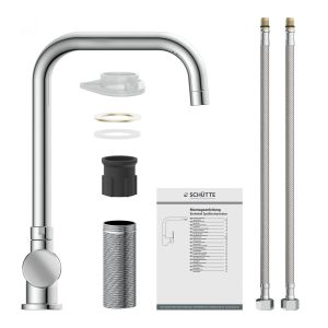 Mitigeur cuisine SCHÜTTE Window – Bec pliable chromé spécial fenêtre