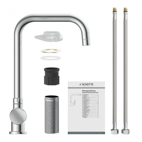 Mitigeur cuisine SCHÜTTE Window – Bec pliable chromé spécial fenêtre