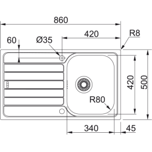 Éviers encastrable FRANKE inox SPARK SKL 611-86