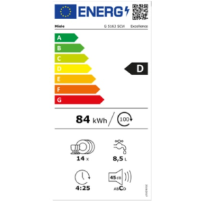 Lave-vaisselle MIELE totalement intégrable G5163SCVi Excellence Inox