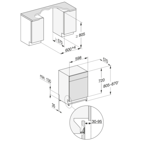 Lave-vaisselle MIELE totalement intégrable G5163SCVi Excellence Inox