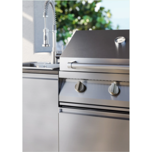STEEL OUTDOOR LATEMAR 2 METRES H80 INOX DESSUS NOIR