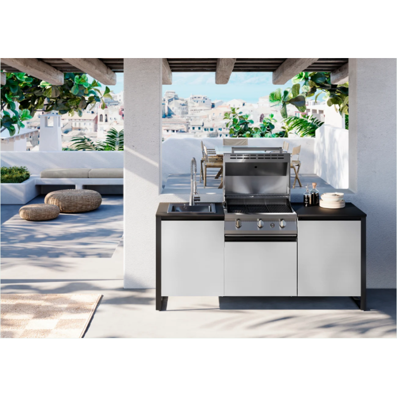 STEEL OUTDOOR LATEMAR 2 METRES H80 INOX DESSUS NOIR