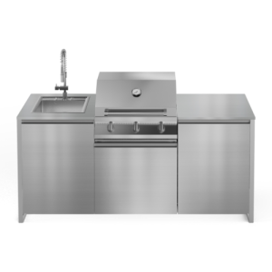 STEEL OUTDOOR LATEMAR 2 METRES H80 INOX DESSUS NOIR