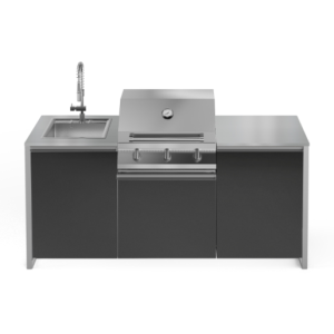 STEEL OUTDOOR LATEMAR 2 METRES H80 INOX DESSUS NOIR