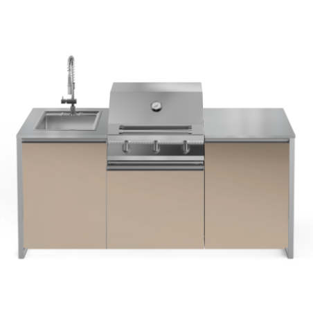 STEEL OUTDOOR LATEMAR 2 METRES H80 INOX DESSUS NOIR