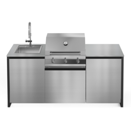 STEEL OUTDOOR LATEMAR 2 METRES H80 INOX DESSUS NOIR