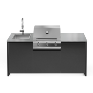 STEEL OUTDOOR LATEMAR 2 METRES H80 INOX DESSUS NOIR